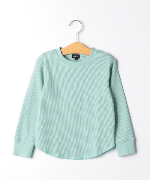 green label relaxing（グリーンレーベルリラクシング）の「【キッズ】〔吸水速乾〕ドライワッフルプルオーバー ロングスリーブ（Tシャツ/カットソー・キッズ・ナチュラル/ダークグレー/コバルトブルー/ライム/ブラック/ケリー/ピンク・105/115/95/135/125）」の5枚目の写真