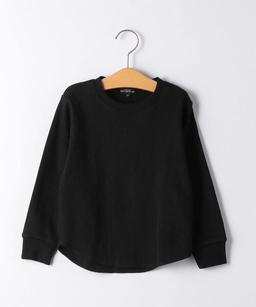 green label relaxing（グリーンレーベルリラクシング）の「【キッズ】〔吸水速乾〕ドライワッフルプルオーバー ロングスリーブ（Tシャツ/カットソー・キッズ・ナチュラル/ダークグレー/コバルトブルー/ライム/ブラック/ケリー/ピンク・105/115/95/135/125）」の2枚目の写真