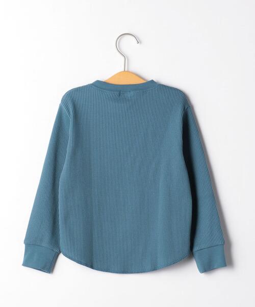 green label relaxing（グリーンレーベルリラクシング）の「【キッズ】〔吸水速乾〕ドライワッフルプルオーバー ロングスリーブ（Tシャツ/カットソー・キッズ・ナチュラル/ダークグレー/コバルトブルー/ライム/ブラック/ケリー/ピンク・105/115/95/135/125）」の8枚目の写真