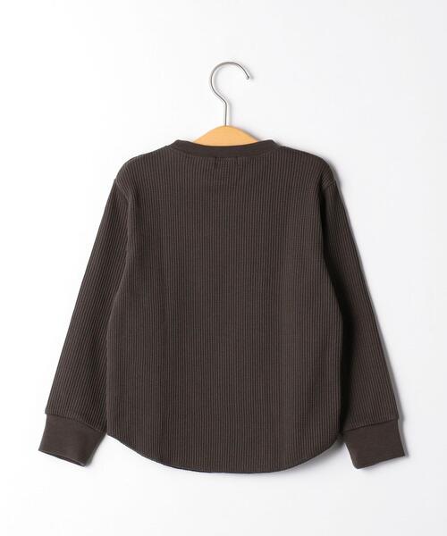 green label relaxing（グリーンレーベルリラクシング）の「【キッズ】〔吸水速乾〕ドライワッフルプルオーバー ロングスリーブ（Tシャツ/カットソー・キッズ・ナチュラル/ダークグレー/コバルトブルー/ライム/ブラック/ケリー/ピンク・105/115/95/135/125）」の17枚目の写真