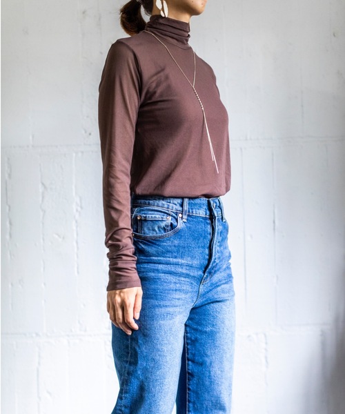 4youstory(フォーユーストーリー)の「【4youstory シアー指ぬきタートル】(Tシャツ/カットソー・レディース・ブラック/ブラウン/ダークパープル/グレイッシュベージュ・FREE)」の11枚目の写真