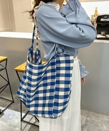 チェック柄トートバッグ