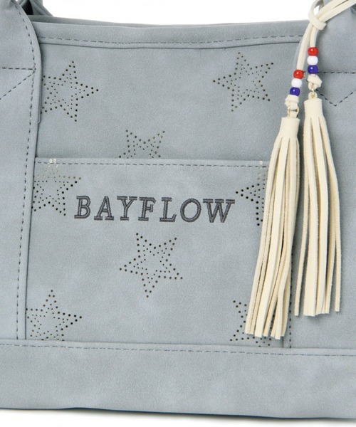 BAYFLOW(ベイフロー)の「ホシパンチングロゴトート S(トートバッグ・レディース・ベージュ/ライトブルー・FREE)」の12枚目の写真