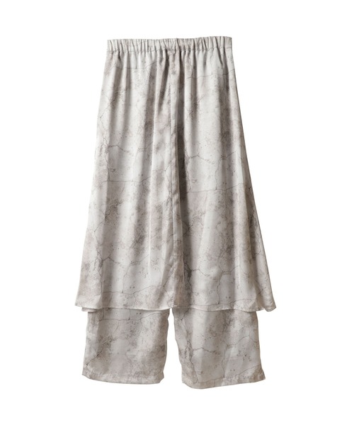 TEVALT（ヴァレット）の「ヴィンテージ　ウォールプリントスカート　レイヤード風パンツ（ドイツ転写プリント）（スカート・レディース・グレー/ミント・38）」の14枚目の写真