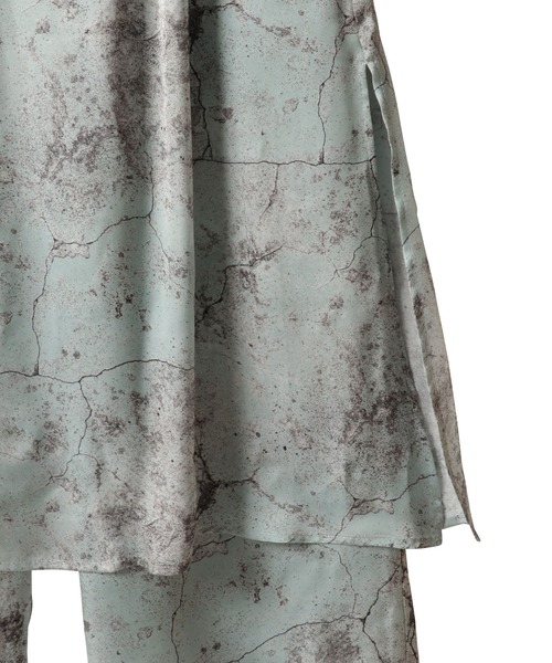 TEVALT（ヴァレット）の「ヴィンテージ　ウォールプリントスカート　レイヤード風パンツ（ドイツ転写プリント）（スカート・レディース・グレー/ミント・38）」の12枚目の写真