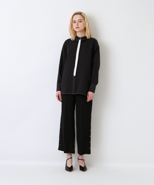 LOVELESS（ラブレス）の「カラー ステッチ 2フェイス シャツ（シャツ/ブラウス・レディース・ブラック/オフホワイト/ベージュ系その他・36/34）」の11枚目の写真