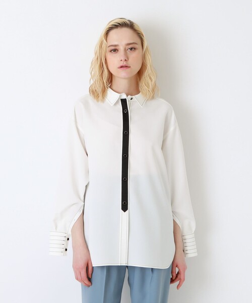 LOVELESS（ラブレス）の「カラー ステッチ 2フェイス シャツ（シャツ/ブラウス・レディース・ブラック/オフホワイト/ベージュ系その他・36/34）」の20枚目の写真