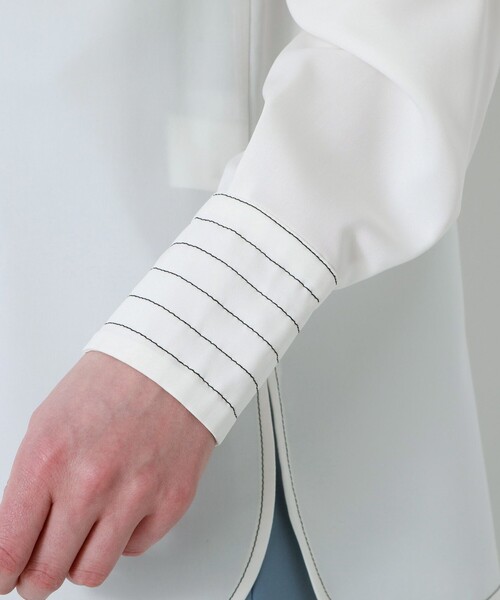 LOVELESS（ラブレス）の「カラー ステッチ 2フェイス シャツ（シャツ/ブラウス・レディース・ブラック/オフホワイト/ベージュ系その他・36/34）」の12枚目の写真