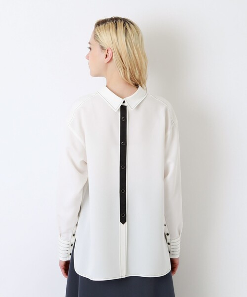 LOVELESS（ラブレス）の「カラー ステッチ 2フェイス シャツ（シャツ/ブラウス・レディース・ブラック/オフホワイト/ベージュ系その他・36/34）」の10枚目の写真