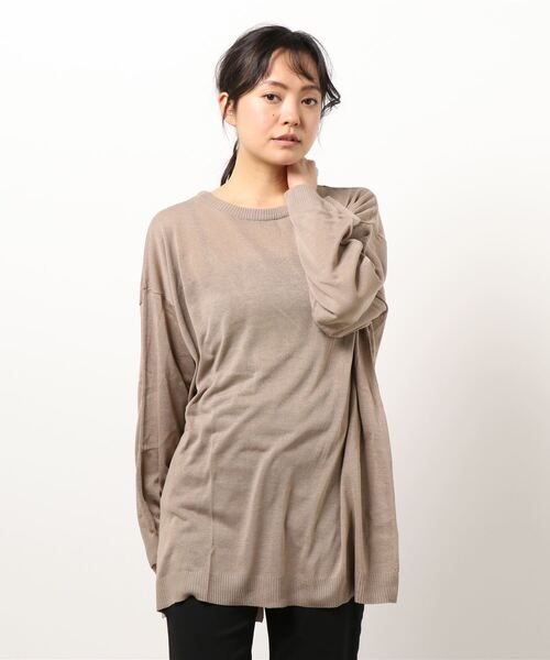 STYLEBLOCK(スタイルブロック)の「麻タッチバックリボンシアープルオーバー(Tシャツ/カットソー・レディース・アイボリー/モカ/ブラック/ミント・M)」の7枚目の写真