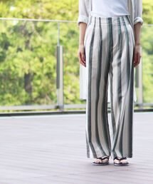 BEAMS LIGHTS | BEAMS LIGHTS / ストライプ タック ワイドパンツ(その他パンツ)