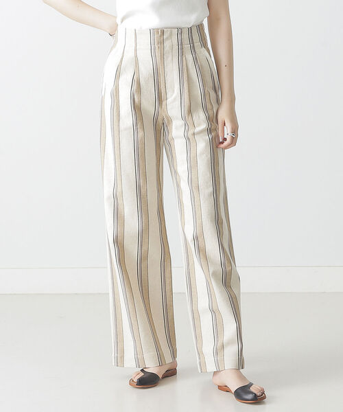 BEAMS LIGHTS(ビームスライツ)の「BEAMS LIGHTS / ストライプ タック ワイドパンツ(その他パンツ・レディース・サックスブルー/ベージュ・36/38)」の7枚目の写真