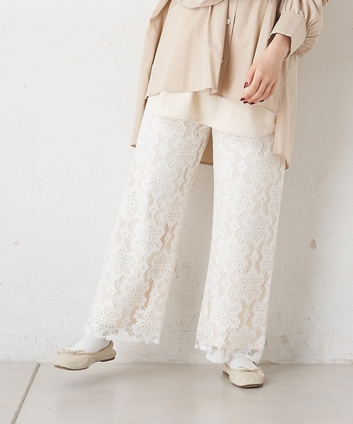 PUAL CE CIN（ピュアルセシン）の「花レースパンツ（その他パンツ・レディース・オフホワイト/チャコール・FREE）」の19枚目の写真
