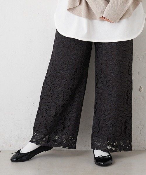 PUAL CE CIN（ピュアルセシン）の「花レースパンツ（その他パンツ・レディース・オフホワイト/チャコール・FREE）」の11枚目の写真
