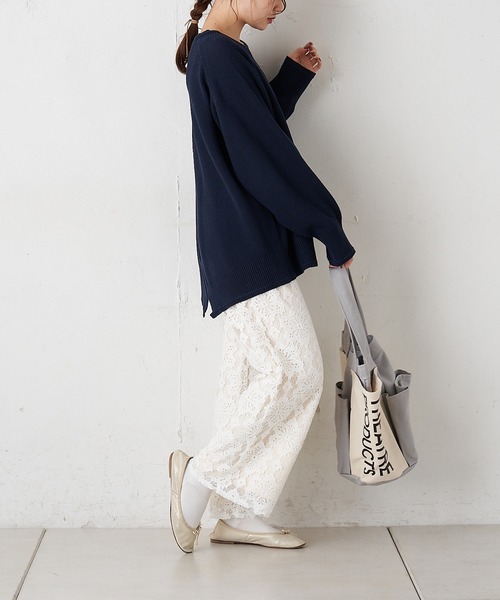 PUAL CE CIN（ピュアルセシン）の「花レースパンツ（その他パンツ・レディース・オフホワイト/チャコール・FREE）」の7枚目の写真