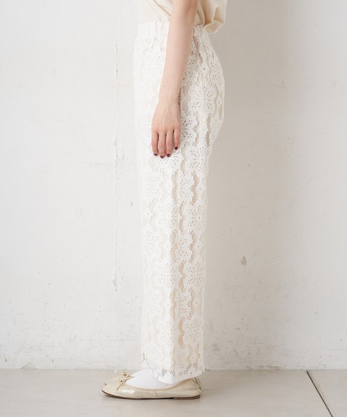PUAL CE CIN（ピュアルセシン）の「花レースパンツ（その他パンツ・レディース・オフホワイト/チャコール・FREE）」の8枚目の写真