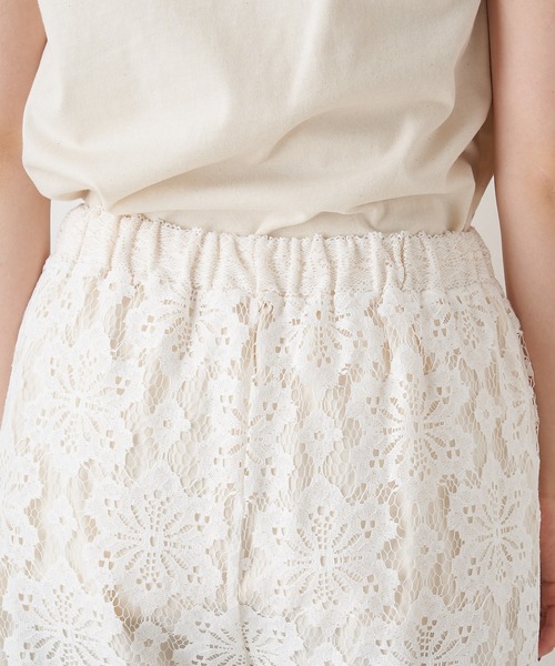 PUAL CE CIN（ピュアルセシン）の「花レースパンツ（その他パンツ・レディース・オフホワイト/チャコール・FREE）」の6枚目の写真