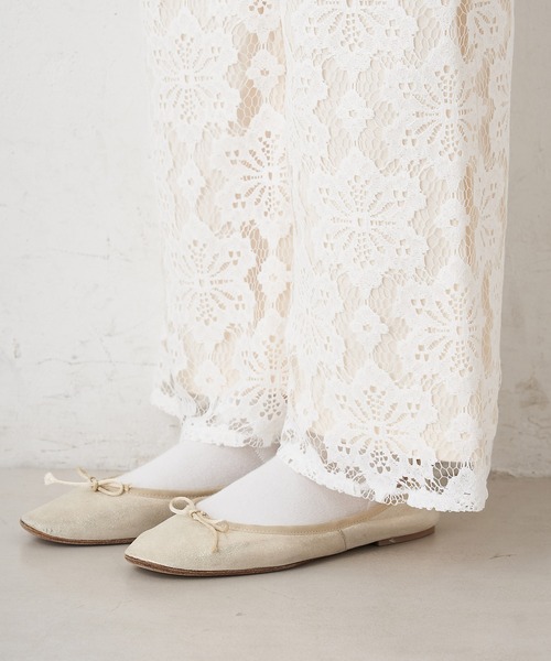 PUAL CE CIN（ピュアルセシン）の「花レースパンツ（その他パンツ・レディース・オフホワイト/チャコール・FREE）」の15枚目の写真