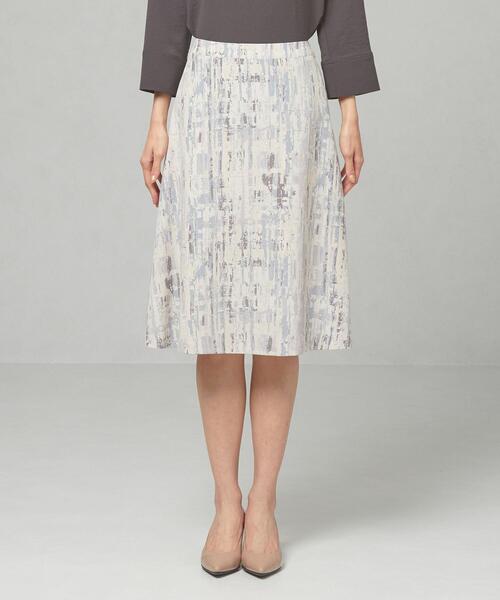 closet story（クローゼットストーリー）の「＜closet story＞□パステル ブラシプリント フレアスカート -手洗い可能-（スカート・レディース・ライトグレー/イエロー・FREE）」の12枚目の写真