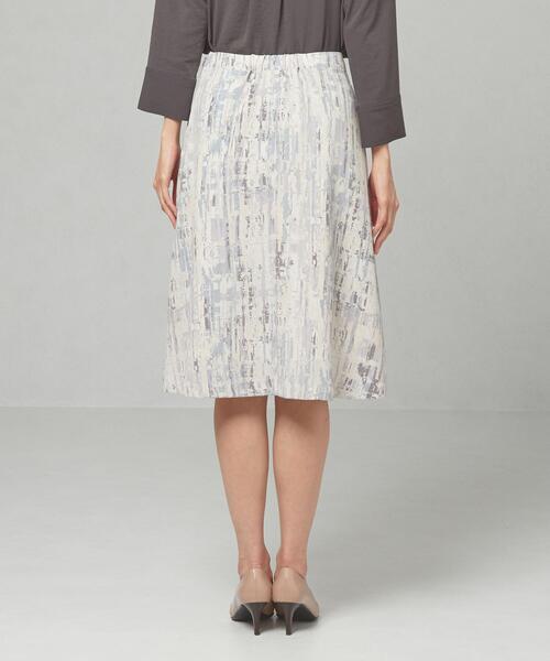 closet story（クローゼットストーリー）の「＜closet story＞□パステル ブラシプリント フレアスカート -手洗い可能-（スカート・レディース・ライトグレー/イエロー・FREE）」の14枚目の写真