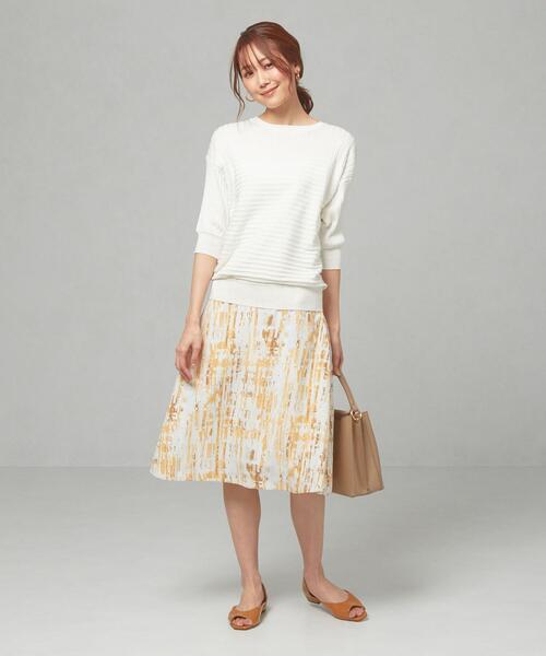 closet story（クローゼットストーリー）の「＜closet story＞□パステル ブラシプリント フレアスカート -手洗い可能-（スカート・レディース・ライトグレー/イエロー・FREE）」の11枚目の写真