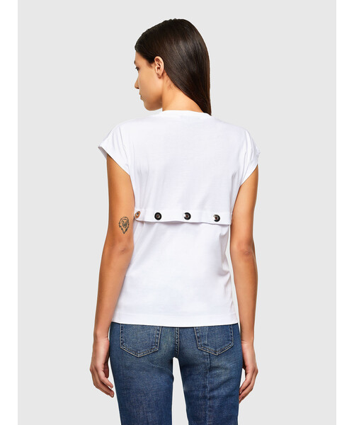 DIESEL（ディーゼル）の「レディース トップス ン フレンチスリーブ クルーネック（Tシャツ/カットソー・レディース・ホワイト/ブラック・LARGE/MEDIUM/SMALL）」の5枚目の写真