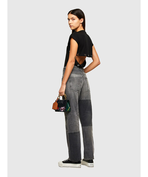 DIESEL（ディーゼル）の「レディース トップス ン フレンチスリーブ クルーネック（Tシャツ/カットソー・レディース・ホワイト/ブラック・LARGE/MEDIUM/SMALL）」の4枚目の写真