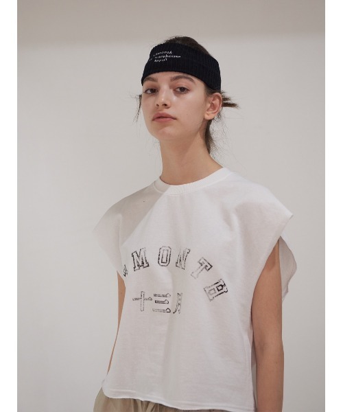 13MONTH（サーティーンマンス）の「【13month】13M SLEEVELESS TOP（Tシャツ/カットソー・レディース・ホワイト/カーキ・M/L）」の2枚目の写真