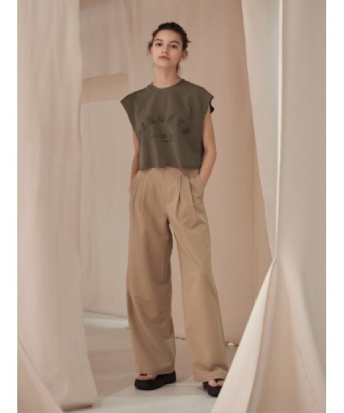 13MONTH（サーティーンマンス）の「【13month】13M SLEEVELESS TOP（Tシャツ/カットソー・レディース・ホワイト/カーキ・M/L）」の4枚目の写真