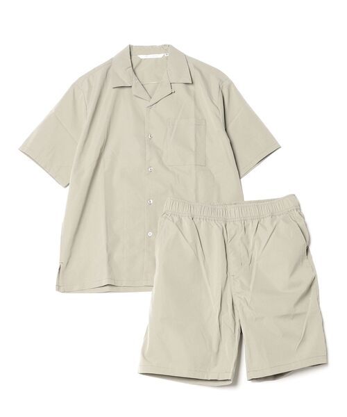 STYLEBLOCK(スタイルブロック)の「3点セット半袖セットアップ(シャツ/ブラウス・メンズ・ブラック/ネイビー/カーキ/グレイッシュベージュ・M/L)」の1枚目の写真