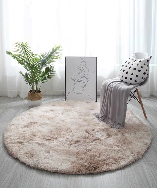 aimoha（アイモハ）の「シンプル起毛フサフササークルマット（ラグ/マット・メンズ・モカ/グレー/ピンク/キャメル/パープル/ベージュ/ブルー/レッド/オフホワイト/ライトグレー/ネイビー/ダークグレー・FREE）」の10枚目の写真