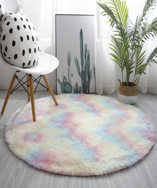 aimoha（アイモハ）の「シンプル起毛フサフササークルマット（ラグ/マット・メンズ・モカ/グレー/ピンク/キャメル/パープル/ベージュ/ブルー/レッド/オフホワイト/ライトグレー/ネイビー/ダークグレー・FREE）」の2枚目の写真