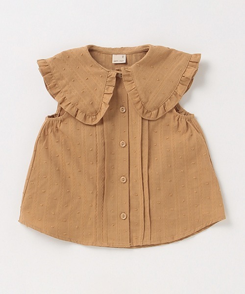 petit main（プティマイン）の「Big衿布帛ブラウス（シャツ/ブラウス・キッズ・ベージュ/オフホワイト/ライトピンク・80ｃｍ/100cm/120cm/130cm/110cm/90cm）」の14枚目の写真