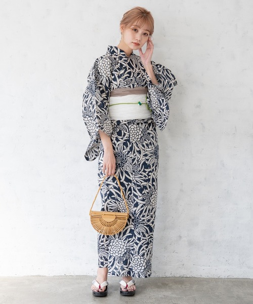 ゆかた館グレース（ユカタカングレース）の「こだわり浴衣５点セット（浴衣・レディース・ネイビー/ブルーグレー/ピンク/ベージュ・FREE）」の17枚目の写真