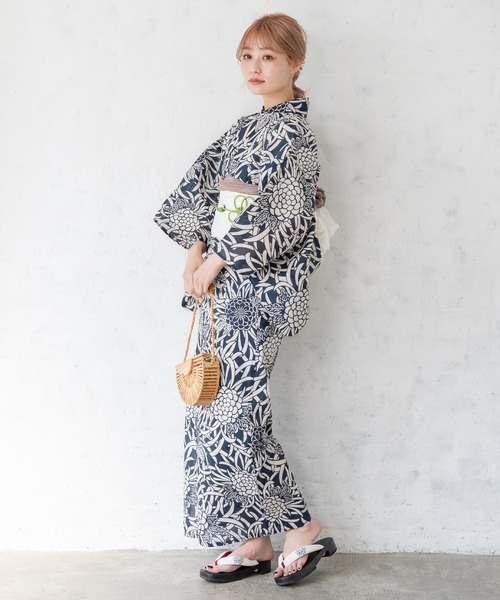 ゆかた館グレース（ユカタカングレース）の「こだわり浴衣５点セット（浴衣・レディース・ネイビー/ブルーグレー/ピンク/ベージュ・FREE）」の16枚目の写真