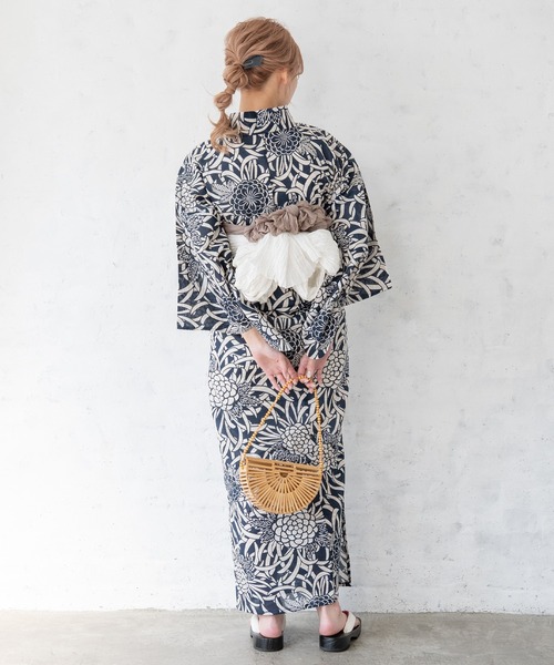 ゆかた館グレース（ユカタカングレース）の「こだわり浴衣５点セット（浴衣・レディース・ネイビー/ブルーグレー/ピンク/ベージュ・FREE）」の15枚目の写真