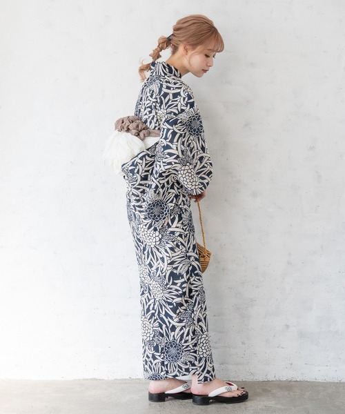 ゆかた館グレース（ユカタカングレース）の「こだわり浴衣５点セット（浴衣・レディース・ネイビー/ブルーグレー/ピンク/ベージュ・FREE）」の14枚目の写真