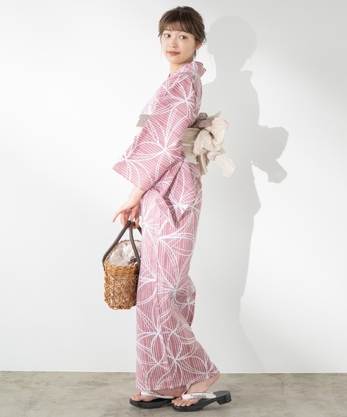 ゆかた館グレース（ユカタカングレース）の「こだわり浴衣５点セット（浴衣・レディース・ネイビー/ブルーグレー/ピンク/ベージュ・FREE）」の11枚目の写真