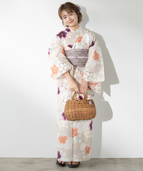 ゆかた館グレース（ユカタカングレース）の「こだわり浴衣５点セット（浴衣・レディース・ネイビー/ブルーグレー/ピンク/ベージュ・FREE）」の22枚目の写真