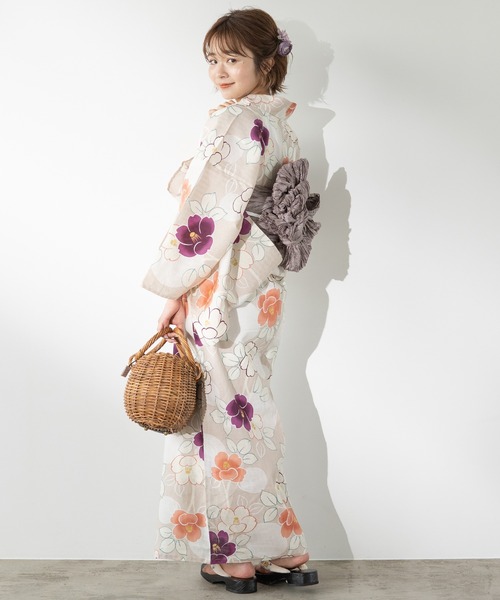 ゆかた館グレース（ユカタカングレース）の「こだわり浴衣５点セット（浴衣・レディース・ネイビー/ブルーグレー/ピンク/ベージュ・FREE）」の21枚目の写真