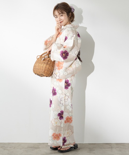 ゆかた館グレース（ユカタカングレース）の「こだわり浴衣５点セット（浴衣・レディース・ネイビー/ブルーグレー/ピンク/ベージュ・FREE）」の19枚目の写真