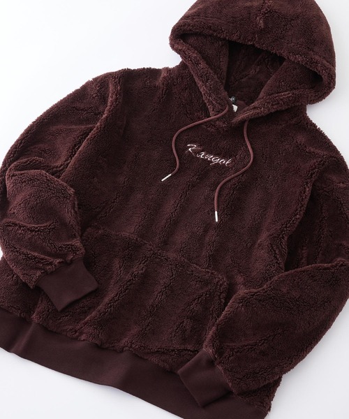 KANGOL(カンゴール)の「KANGOL / カンゴール 別注 シャギーボア ロゴ刺繍 オーバーサイズ プルオーバーパーカー(パーカー・メンズ・アイボリー/ブラウン系その他/グレイッシュベージュ/グレイッシュブルー/ブラック/ベージュ/グレー/ブラウン・M/L)」の6枚目の写真