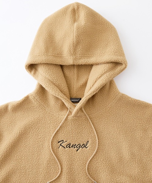 KANGOL(カンゴール)の「KANGOL / カンゴール 別注 シャギーボア ロゴ刺繍 オーバーサイズ プルオーバーパーカー(パーカー・メンズ・アイボリー/ブラウン系その他/グレイッシュベージュ/グレイッシュブルー/ブラック/ベージュ/グレー/ブラウン・M/L)」の17枚目の写真