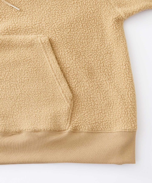 KANGOL(カンゴール)の「KANGOL / カンゴール 別注 シャギーボア ロゴ刺繍 オーバーサイズ プルオーバーパーカー(パーカー・メンズ・アイボリー/ブラウン系その他/グレイッシュベージュ/グレイッシュブルー/ブラック/ベージュ/グレー/ブラウン・M/L)」の18枚目の写真