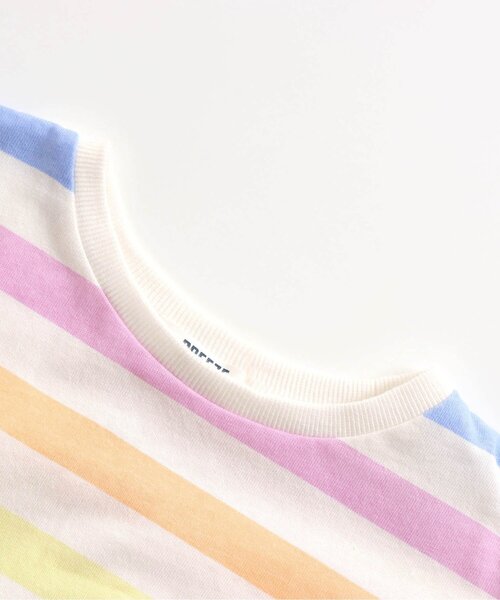 BREEZE（ブリーズ）の「カラフルボーダーフレンチTシャツ（Tシャツ/カットソー・キッズ・マルチ/レモンイエロー・90/110/120/140/150/100/130）」の3枚目の写真