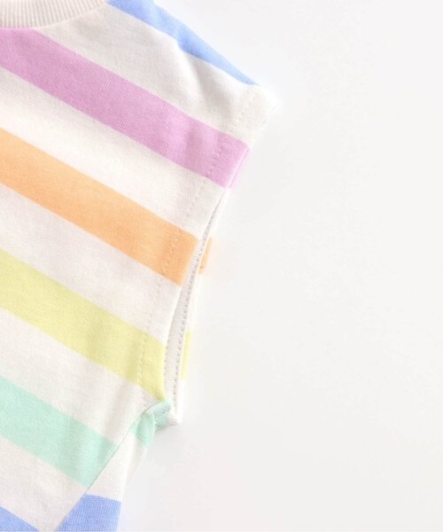 BREEZE（ブリーズ）の「カラフルボーダーフレンチTシャツ（Tシャツ/カットソー・キッズ・マルチ/レモンイエロー・90/110/120/140/150/100/130）」の8枚目の写真