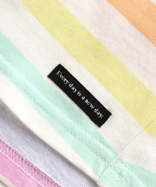 BREEZE（ブリーズ）の「カラフルボーダーフレンチTシャツ（Tシャツ/カットソー・キッズ・マルチ/レモンイエロー・90/110/120/140/150/100/130）」の10枚目の写真
