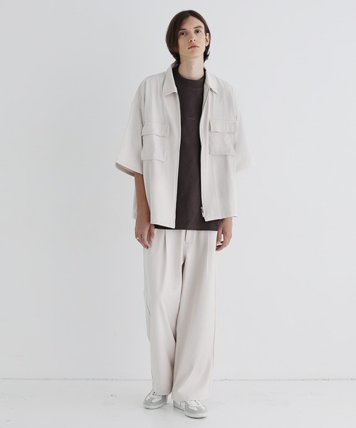 LILL(リル)の「ペールトーンサマーモックネックビッグシルエットロゴTシャツ(Tシャツ/カットソー・メンズ・ホワイト/ライトブルー/ブラック/パープル/ネイビー/グレー系/ブラウン系・S/M/L/XL/XS)」の22枚目の写真