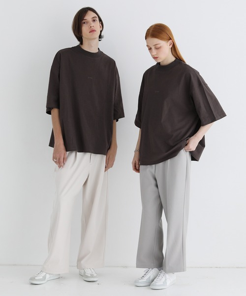 LILL(リル)の「ペールトーンサマーモックネックビッグシルエットロゴTシャツ(Tシャツ/カットソー・メンズ・ホワイト/ライトブルー/ブラック/パープル/ネイビー/グレー系/ブラウン系・S/M/L/XL/XS)」の12枚目の写真