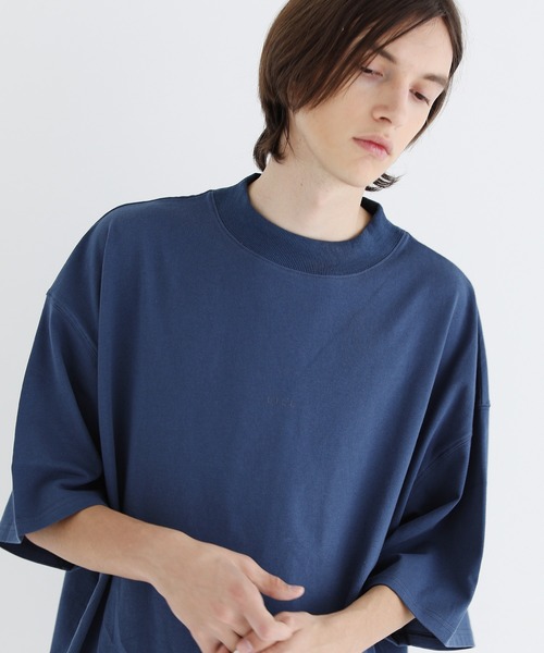 LILL(リル)の「ペールトーンサマーモックネックビッグシルエットロゴTシャツ(Tシャツ/カットソー・メンズ・ホワイト/ライトブルー/ブラック/パープル/ネイビー/グレー系/ブラウン系・S/M/L/XL/XS)」の13枚目の写真